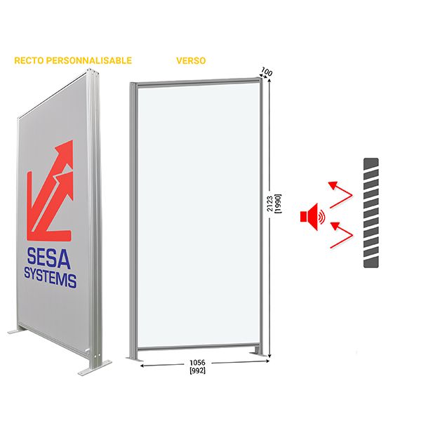 espaceinfo-acoustique-l-1056-x-h-2123-mm-une-face-tole-blanche-vernie-pour-laffichage-magnetique-et-une-face-tissu-tendu-gris