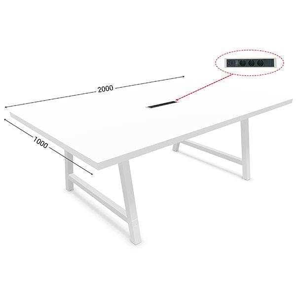 table-de-reunion-l-2000-x-p-1000-mm-plateau-blanc-avec-pietement-blanc