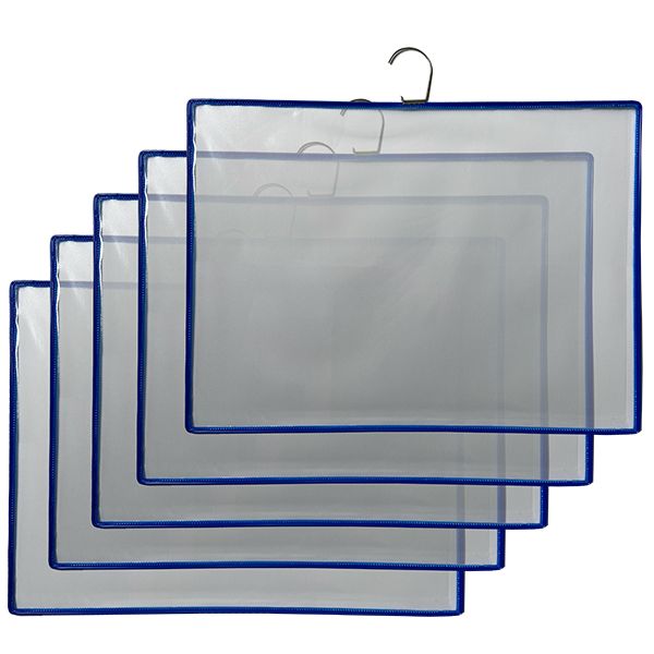 lot-de-5-pochettes-docaflex-a5-bleu-horizontales-a-crochet