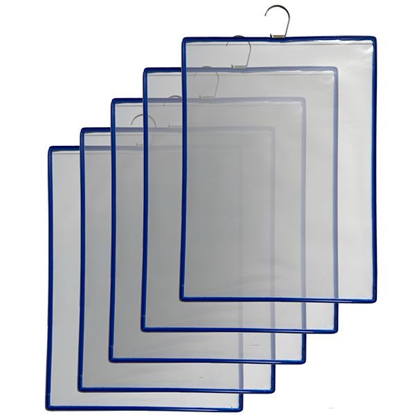 lot-de-5-pochettes-docaflex-a5-bleu-verticales-a-crochet