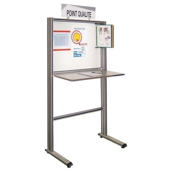 qualipost-650b-inox-l-1264-x-p-500-x-h-1700-mm-avec-plateau-et-pieds-en-inox