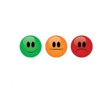 Smileys magnétique vert/orange/rouge